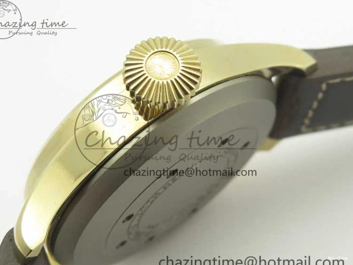 MIROTIME 0311 Big Pilot IW501005 Real Bronze ZF 1:1 Best Edition Black Dial on Brown Leather Strap A Sleek 7192